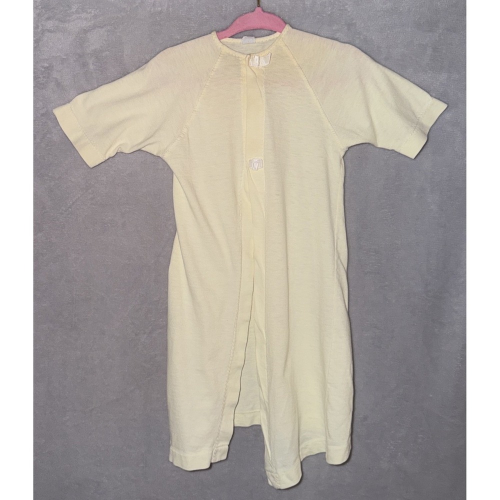 Vintage Carter's Newborn Baby Layette Yellow Sleep Robe/Gown 100% Cotton